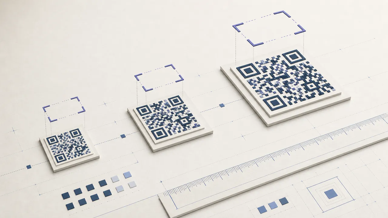 Technical paper study of code samples at three sizes and scanning distances